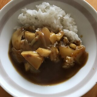 新玉ねぎとタケノコのカレー